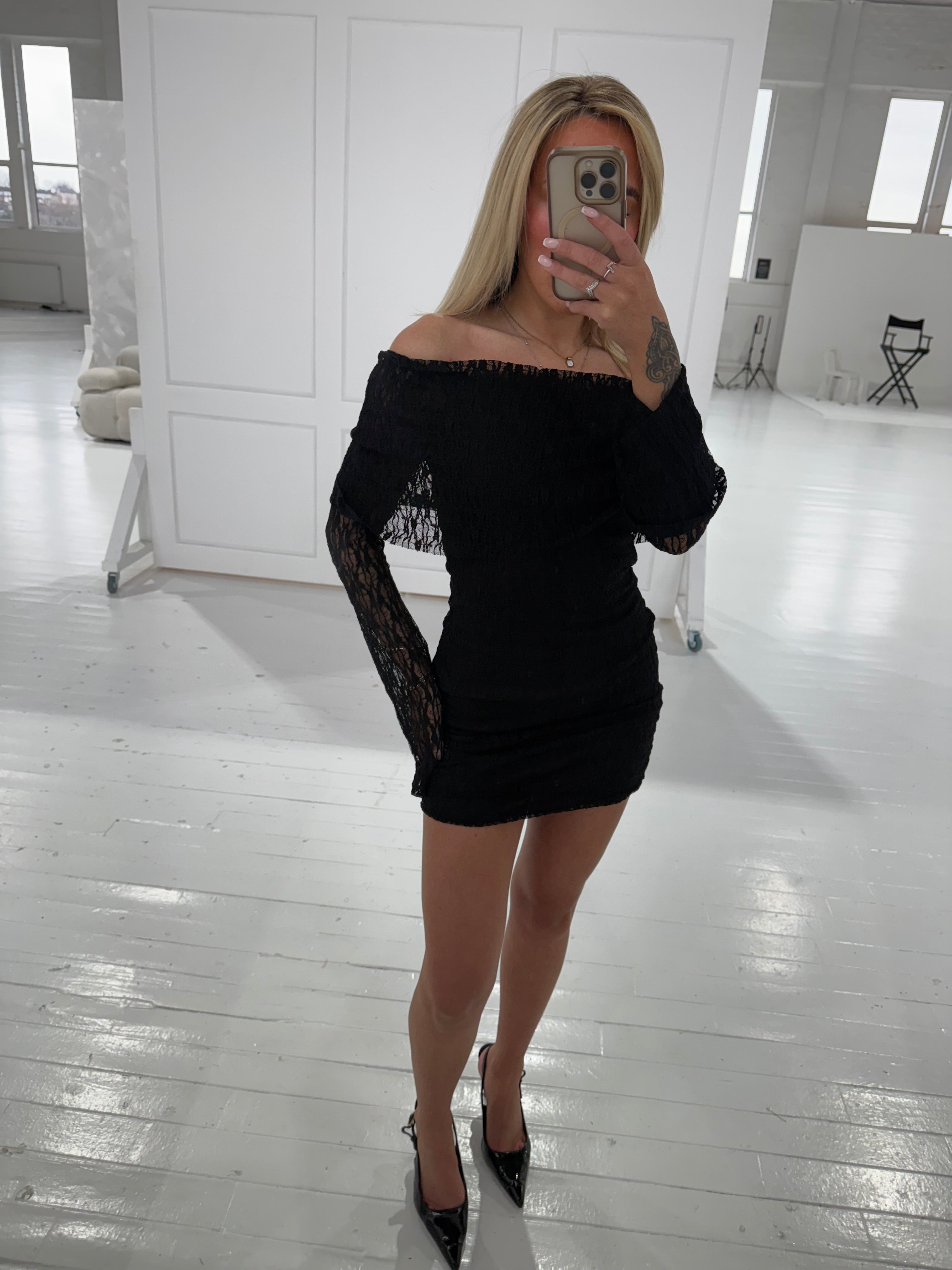 Aimee Black Lace Mini Dress