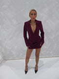 Valentina Wine Blazer Mini Dress