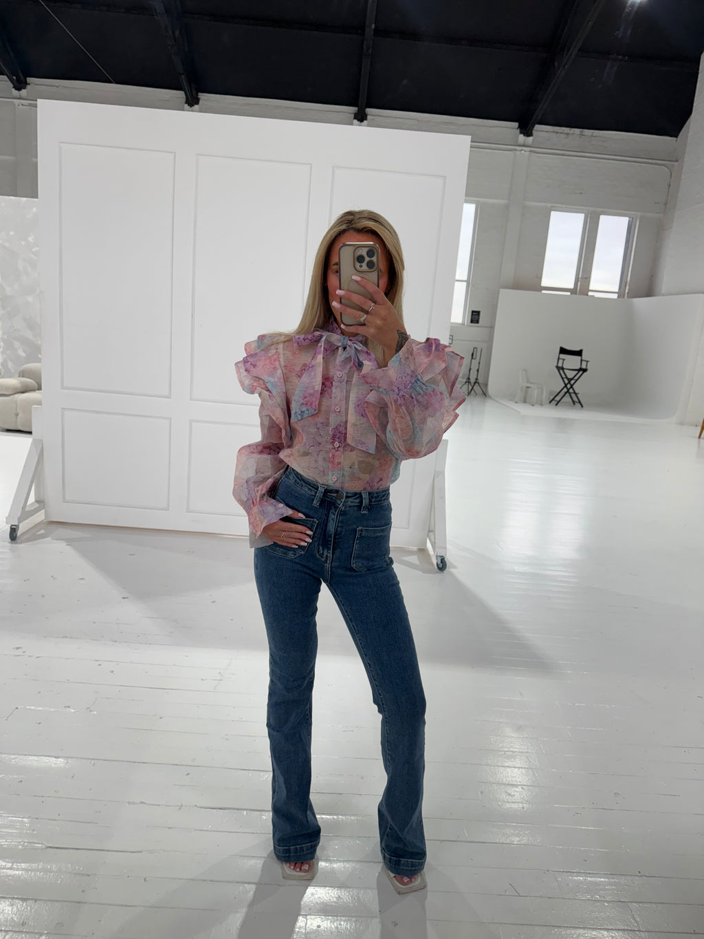 Harper High Waist Stretch Flare Leg Jeans