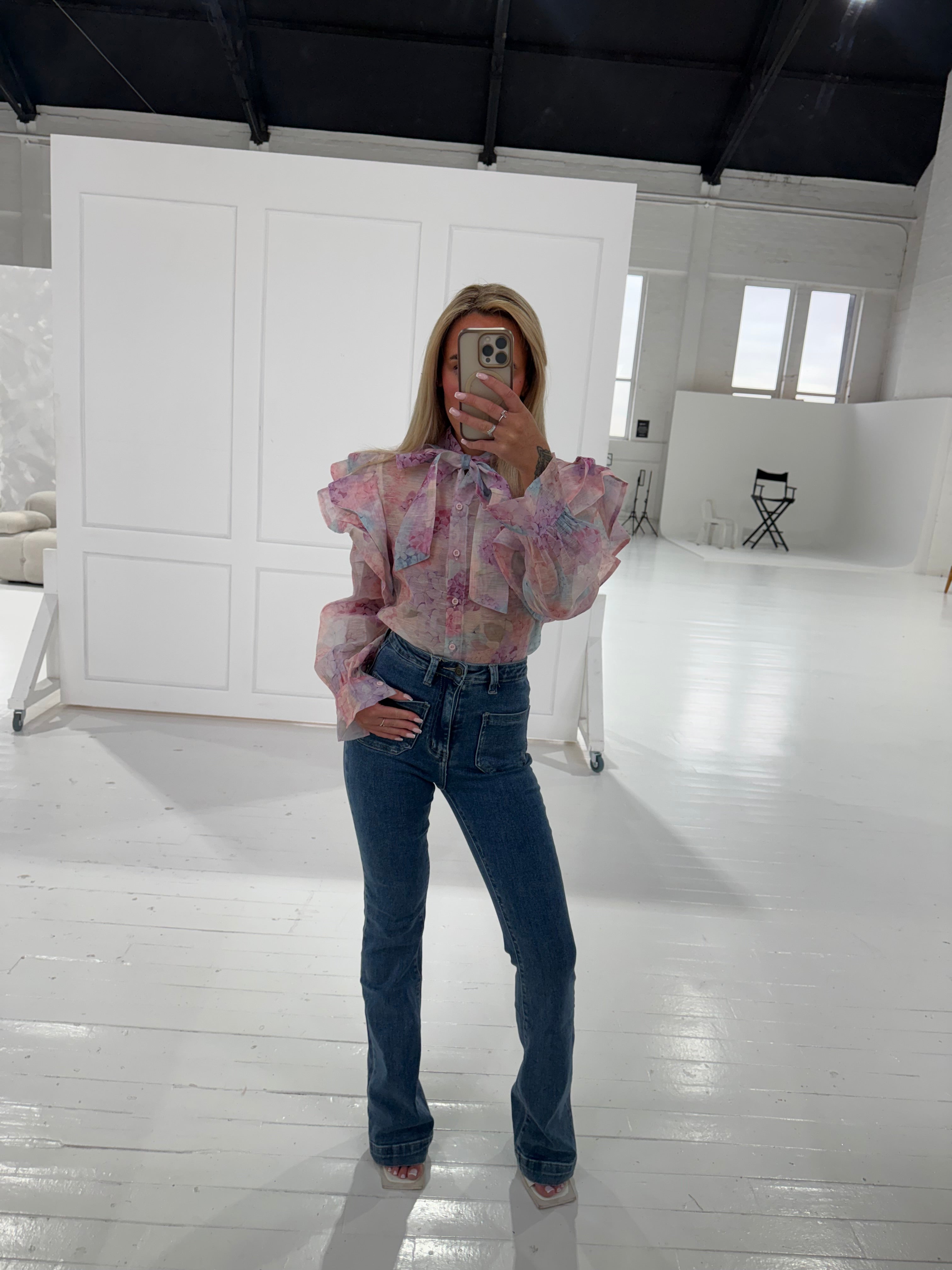 Harper High Waist Stretch Flare Leg Jeans