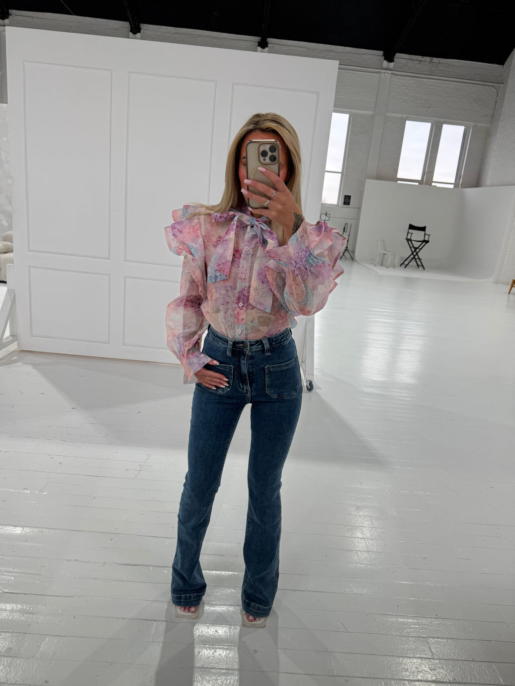 Harper High Waist Stretch Flare Leg Jeans