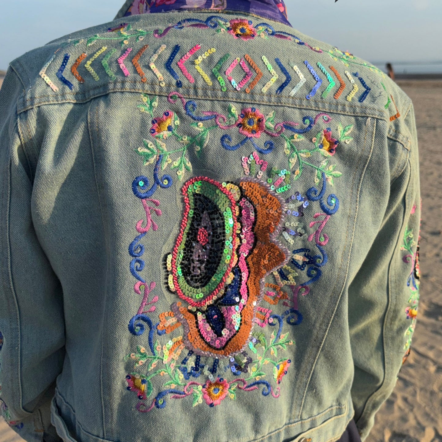 Paisley Embroidered Denim Jacket