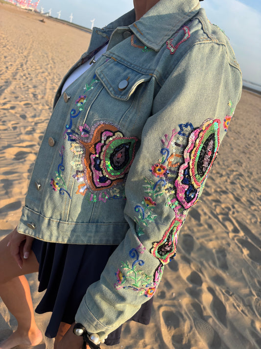 Paisley Embroidered Denim Jacket
