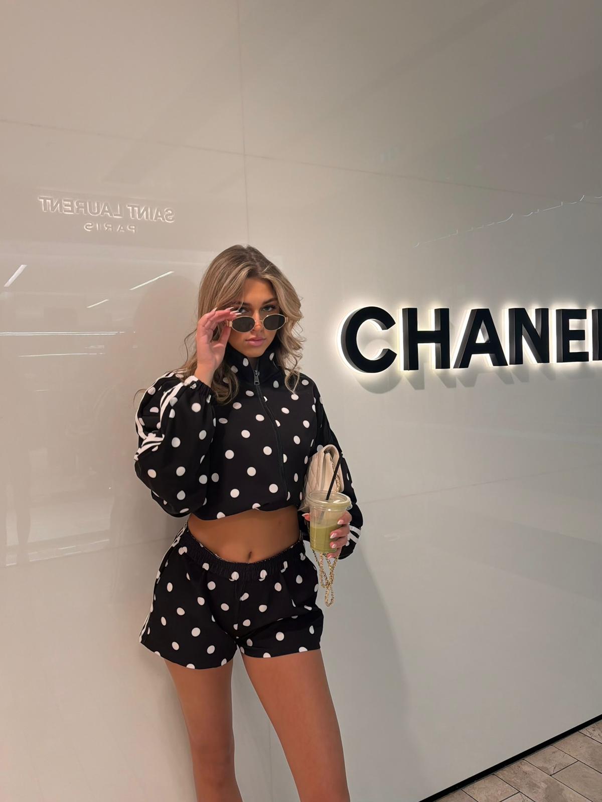 Monroe Polka Dot Shorts Tracksuit