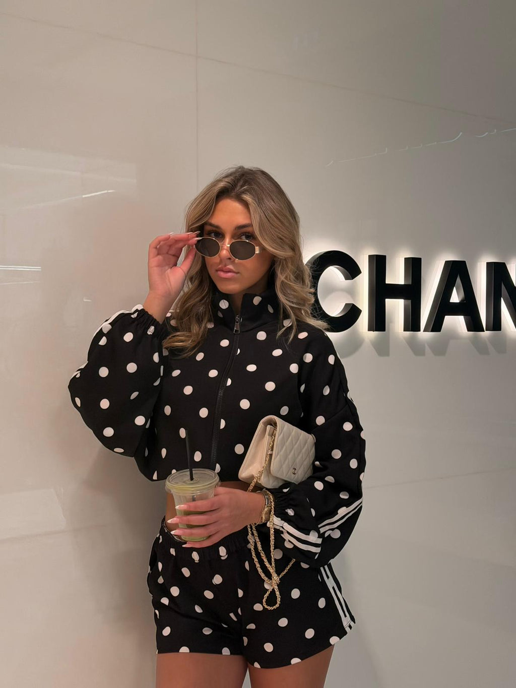 Monroe Polka Dot Shorts Tracksuit