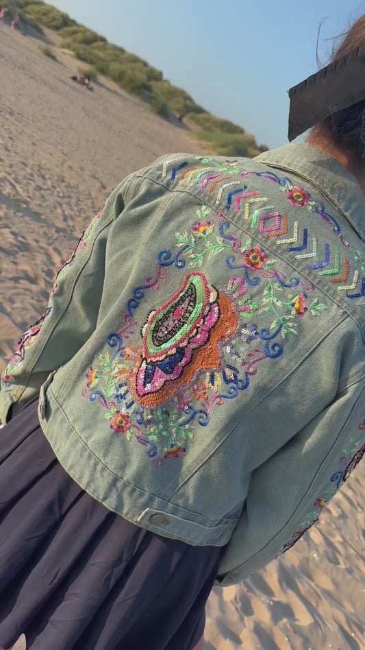 Paisley Embroidered Denim Jacket